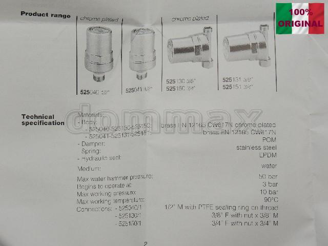 525040 ����������� ��������� 1/2"� ��������� ���������� 1/2"� ��������� Caleffi ���� 1573 ��� / ������ � ���