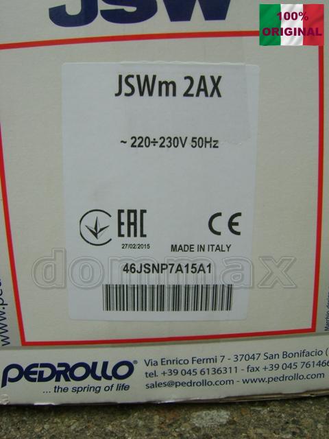  ����� ����������� Pedrollo JSWm 2AX 1,1��� ����� ������������ JSW2AX ����� ���� 9273 ��� / ������ � ���