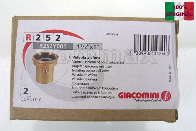 R252Y001 ����������-��� �/������ � ���������� �������� ������ 11/2" x 1" (1 �����) ����������-���� �� ���������� ������� Giacomini ���� 605 ��� / ������ � ���