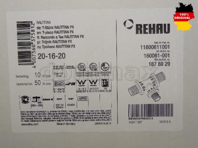 160061001 ������ ����������� REHAU Rautitan PPSU �X �. 20 x 16 ������� ������������ ���� 245,3 ��� / ������ � ���