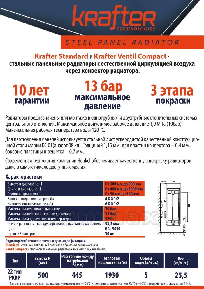  ������� �������� 22 x 500 1000�� ����� (1930 ��) �������� �������� ������ Krafter ���� 6792,5 ��� / ������ � ���