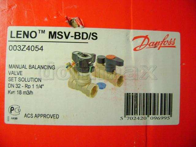  �������� ������������ ������� MSV-BD �� ������� ������ MSV-S 11/4" ��������������� � �������� Danfoss ���� 7885,9 ��� / ������ � ���