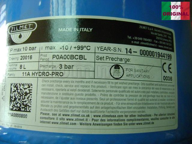 11A ó������������� ��� �������������� Zilmet hydro-pro 8� 3/4" ���������������� ������������� ���� 1752,3 ��� / ������ � ���