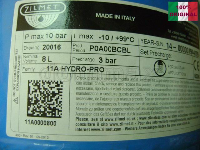 11A ó������������� ��� �������������� Zilmet hydro-pro 8� 3/4" ���������������� ������������� ���� 1752,3 ��� / ������ � ���