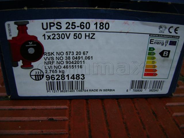  ����� ������������� Grundfos UPS 25/60 180�� �������������� ���� 4846,6 ��� / ������ � ���
