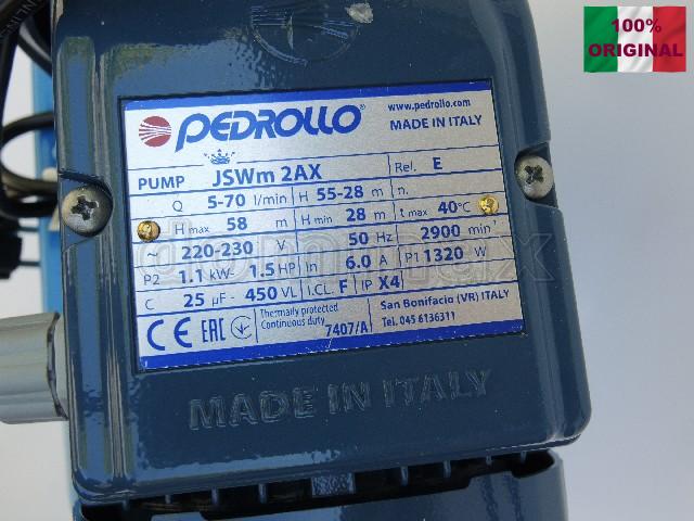  ������� ������� Pedrollo JSWm 2AX ����� ( 1,1���, 24� Zilmet) �������� ������� JSWm2AX ����� ���� 13220,9 ��� / ������ � ���