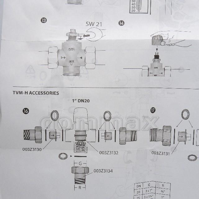 003Z1127 3-������� �������������� ����������� ������ TVM-H32 11/4" x 30-70*C 3-������� ���������������� ������������ Danfoss � ���� 4232,8 ��� / ������ � ���