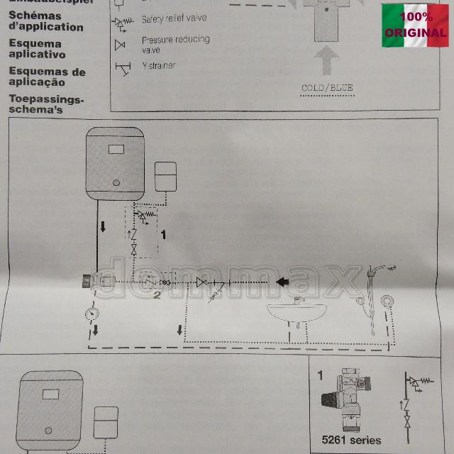 520430 �������-��������� 3-������� 1/2" (30-48*�) ��������� ��������� 3-������� Caleffi ���� 3699,3 ��� / ������ � ���