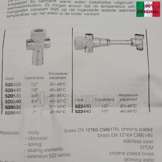520430 �������-��������� 3-������� 1/2" (30-48*�) ��������� ��������� 3-������� Caleffi ���� 3699,3 ��� / ������ � ���