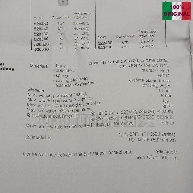 520430 �������-��������� 3-������� 1/2" (30-48*�) ��������� ��������� 3-������� Caleffi ���� 3699,3 ��� / ������ � ���