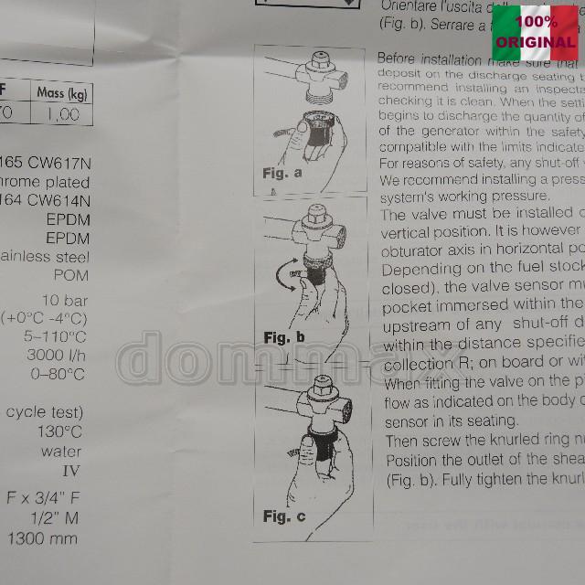 543513 ������ ������� �������������� 3/4" x 10��� ������������ ���������������� Caleffi ���� 5856,4 ��� / ������ � ���